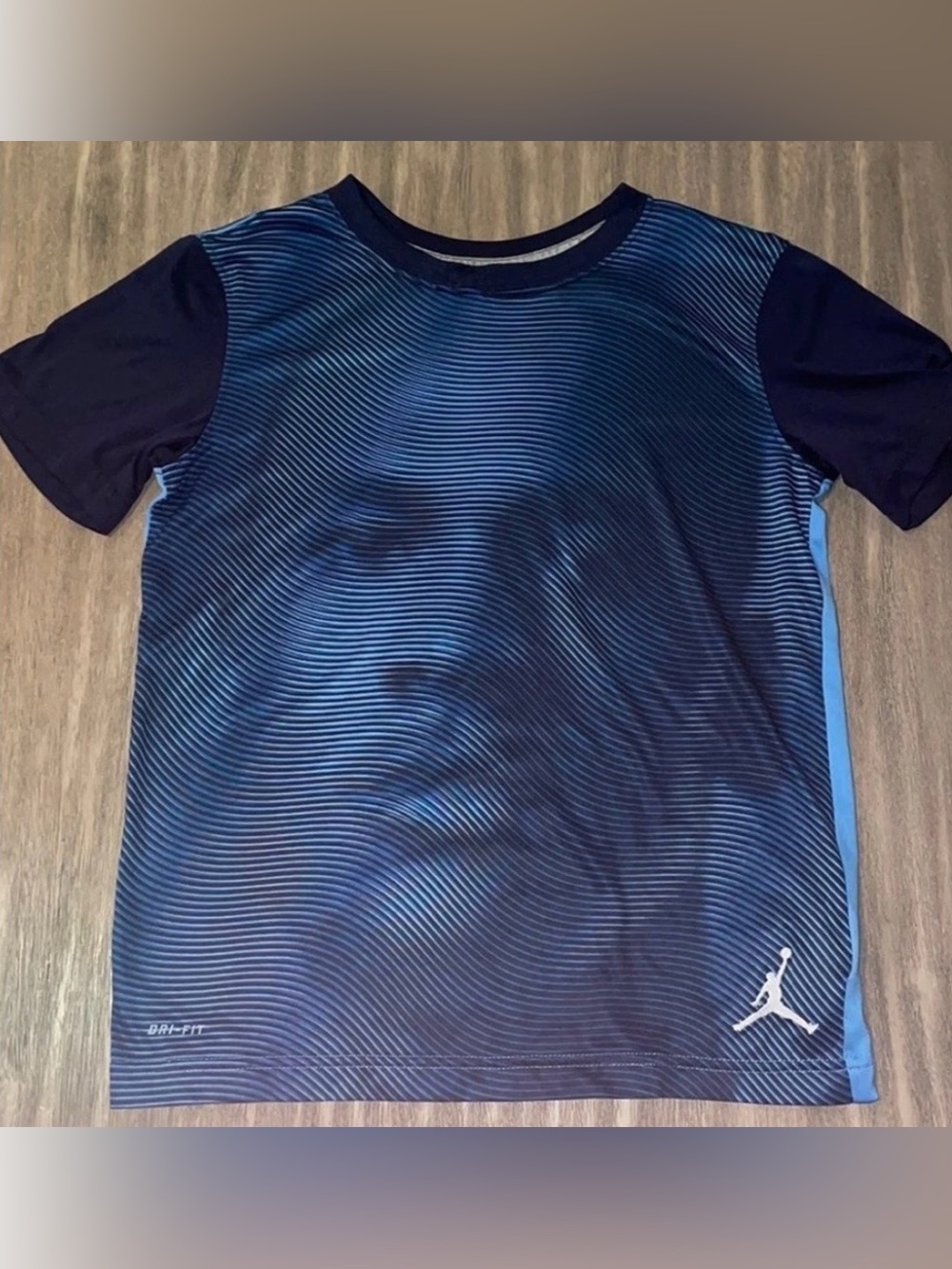 Jordan Blue and Navy Dri-FIT Short Sleeve Tee